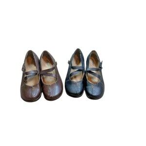 Orthaheel Womens Leather Myla Mary Jane Flats Shoes Lot Size 7 Hook Loop Close